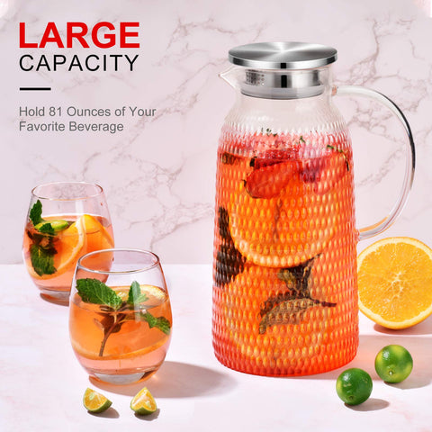 Aofmee borosilicate glass pitcher suitable for hot and cold drinks