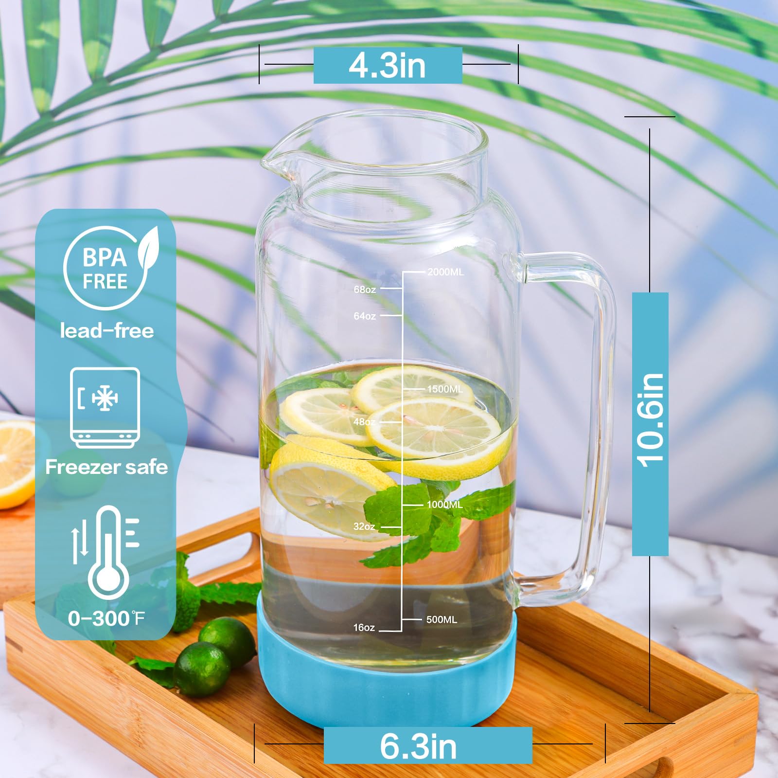 Aofmee pitcher with dual pouring modes and built-in filter for ice and fruit.