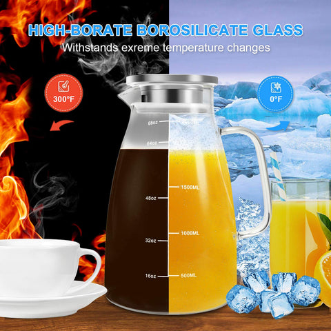 Aofmee pitcher with precise scale line helps measure beverages accurately