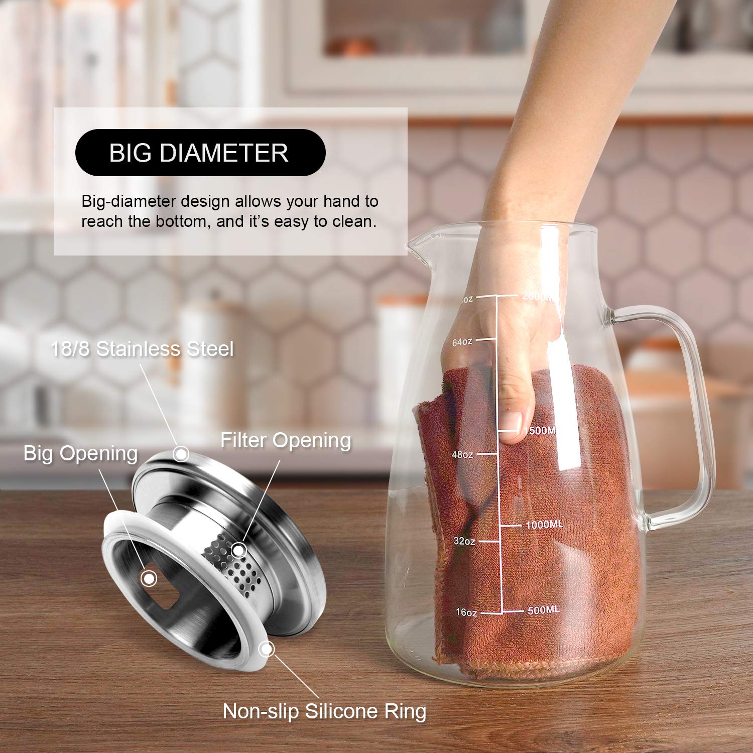 Aofmee wide-mouth design for fast filling and easy cleaning