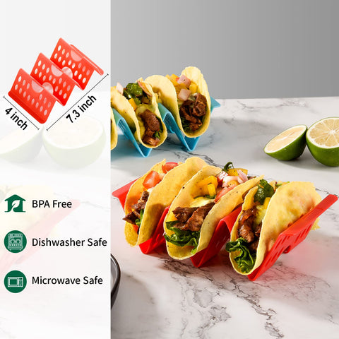 Aofure taco holders fit large plates for easy serving during dinners.