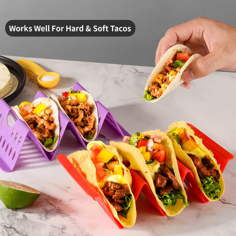 Aofure durable PP taco stand keeps tacos upright and moist-free.