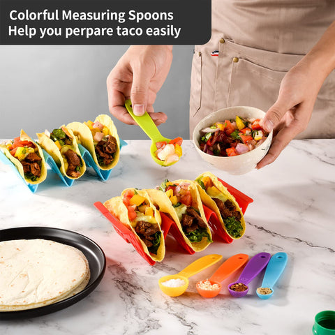 Aofure taco tray assembly shows stable triangle holders for easy serving.