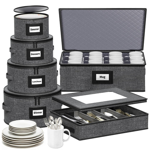 Aokeyee china storage container exterior shell protects dinnerware during moves.