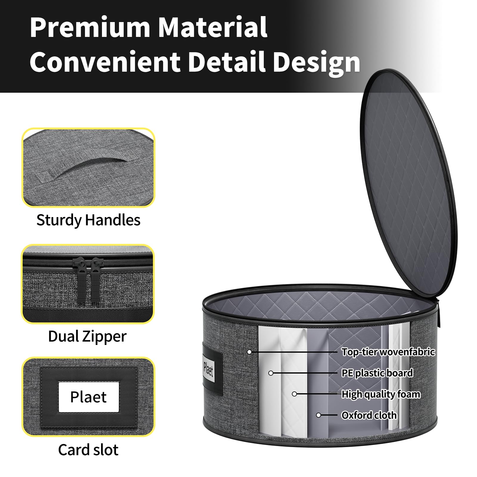 Aokeyee storage container features soft dividers to prevent scratches.