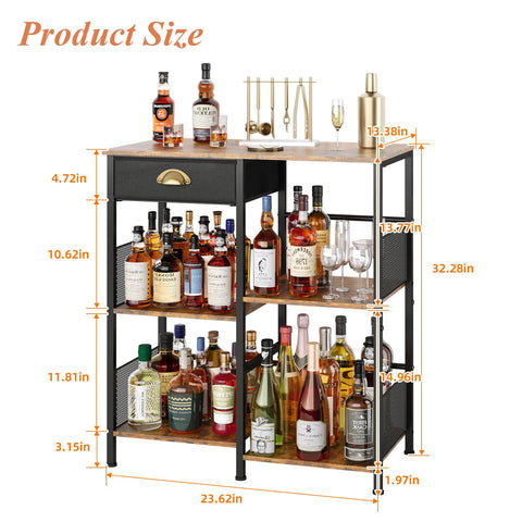 Aokitsink 5-layer mini bar with staggered shelves for varied bottles.