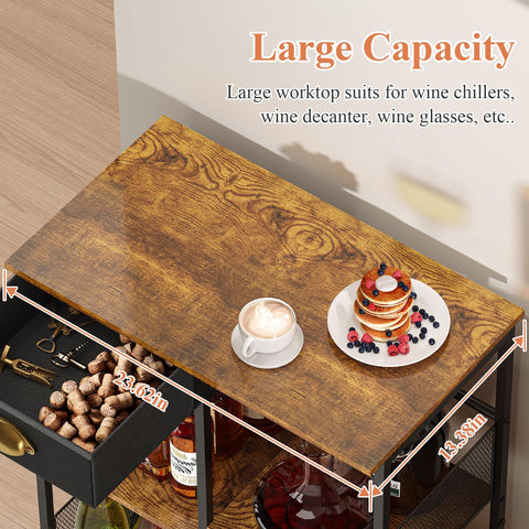 Aokitsink liquor cabinet with large desktop for extras.