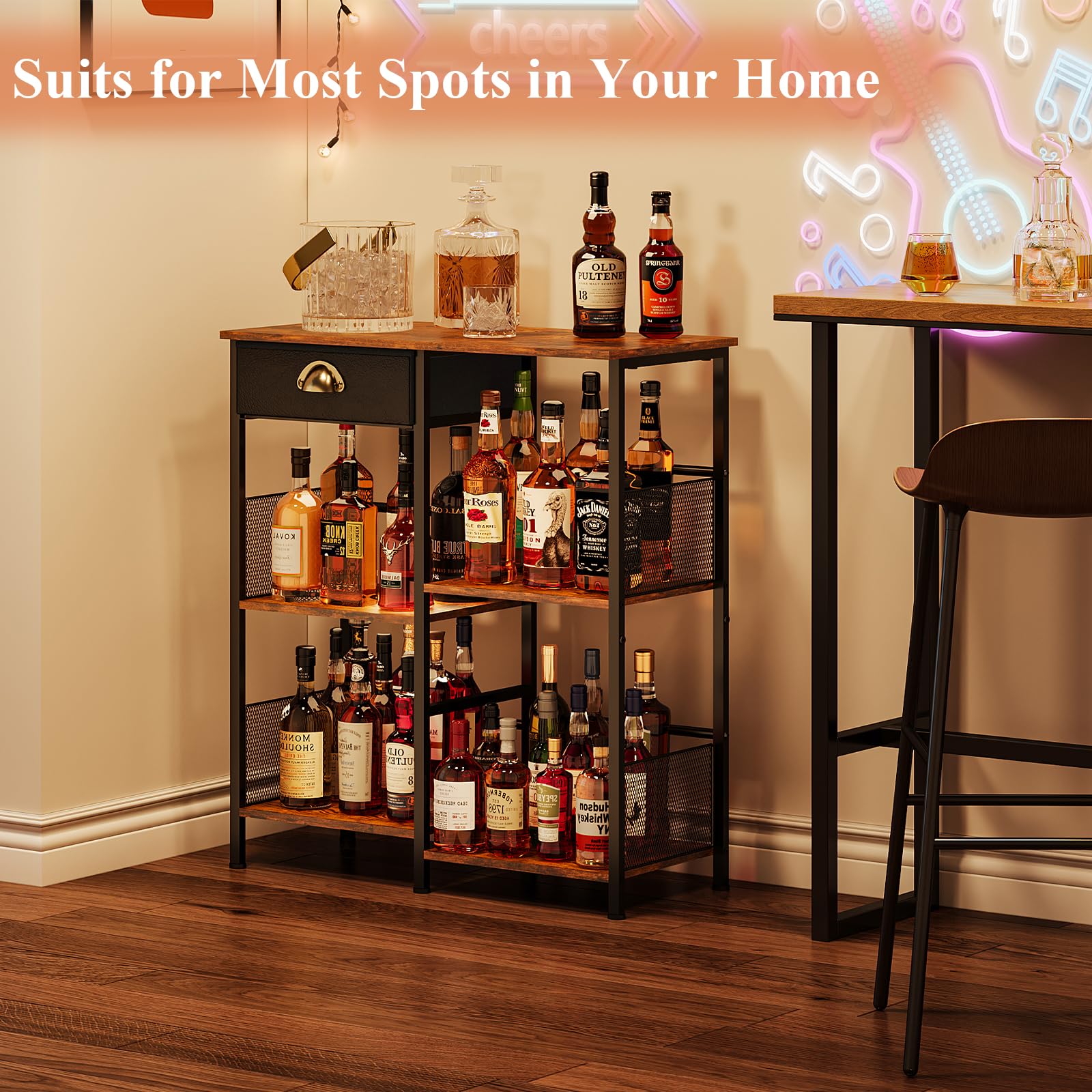 Aokitsink freestanding wine rack, sturdy and space-efficient.