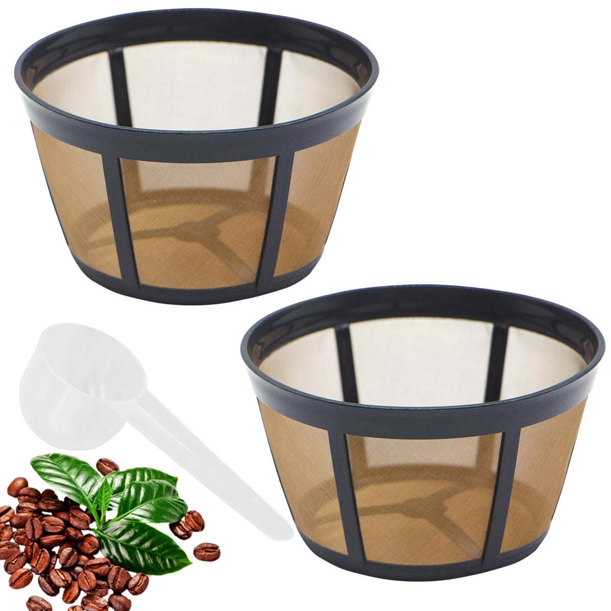 Aolleteau reusable BUNN filter 2 pack in use showing eco friendly design