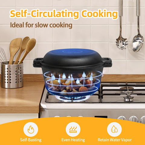 Aollewoiti cast iron suitable for camping and versatile cooking