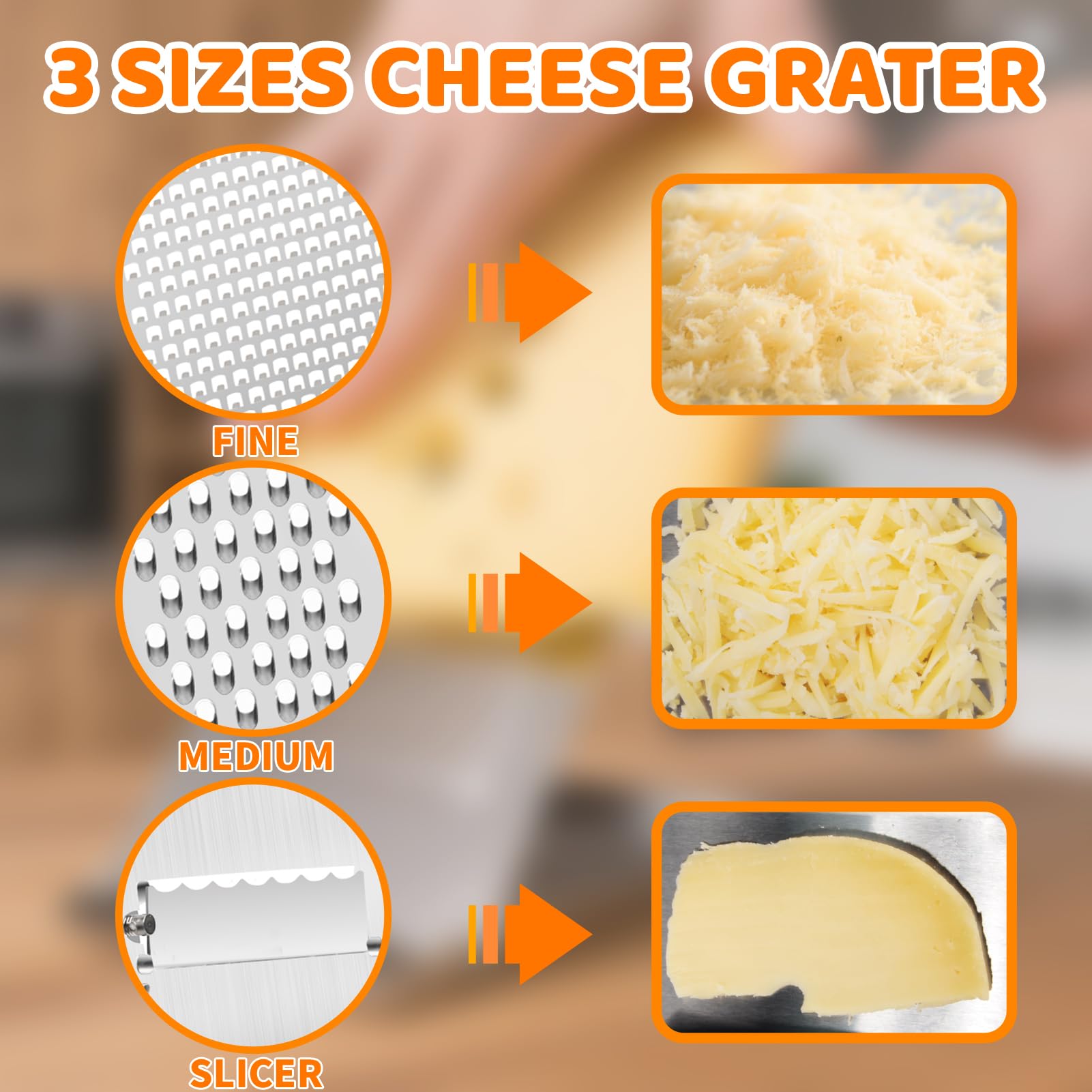 Aolzg 3-in-1 slicer with thickness control knob for precise cuts.