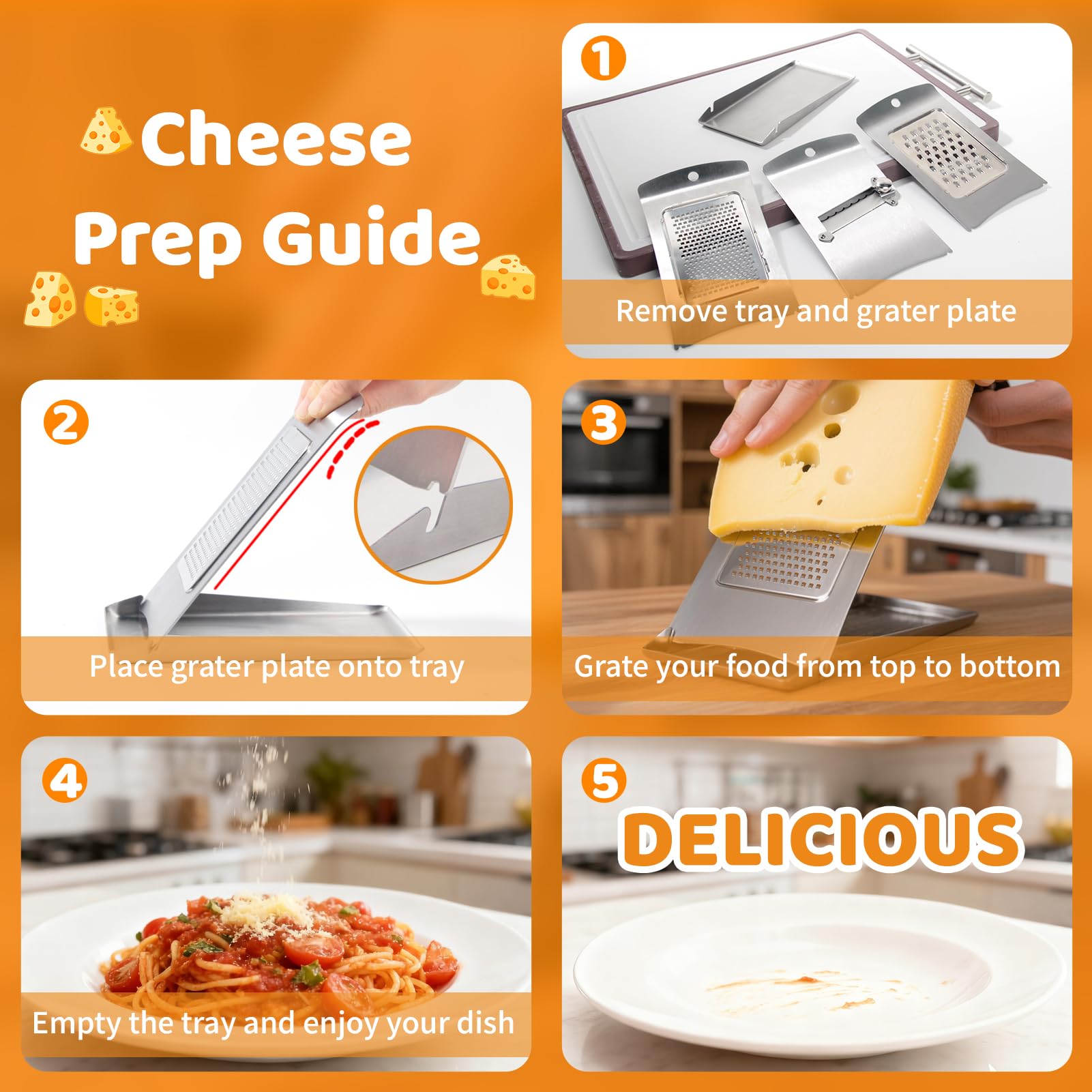 Built-in tray base stabilizes ingredients for stable prep with Aolzg.