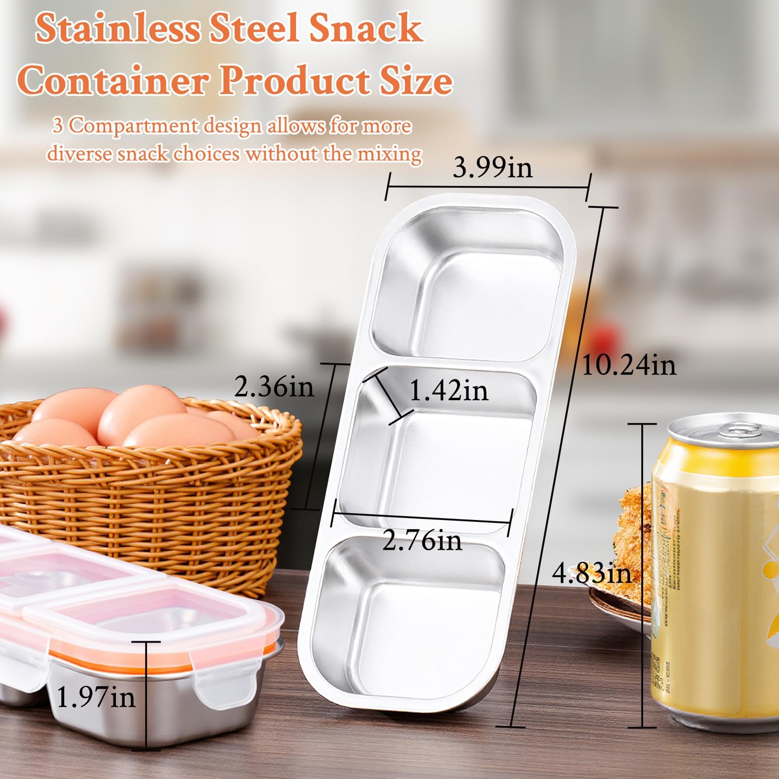 Aomeskoitoy three compartment snack box keeps foods organized