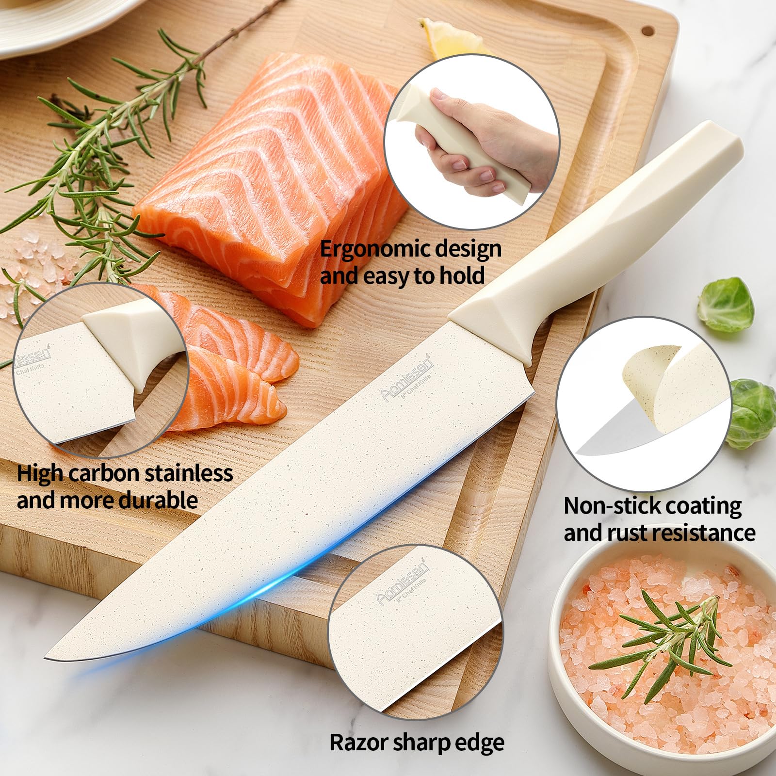Aomiesen 3.5-inch fruit knife for precise fruit prep and peeling.