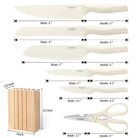 Aomiesen 8-inch bread knife for clean, even slicing through crusty loaves.