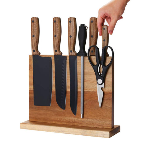 Aomiesen anti-skid base provides stable knife display.