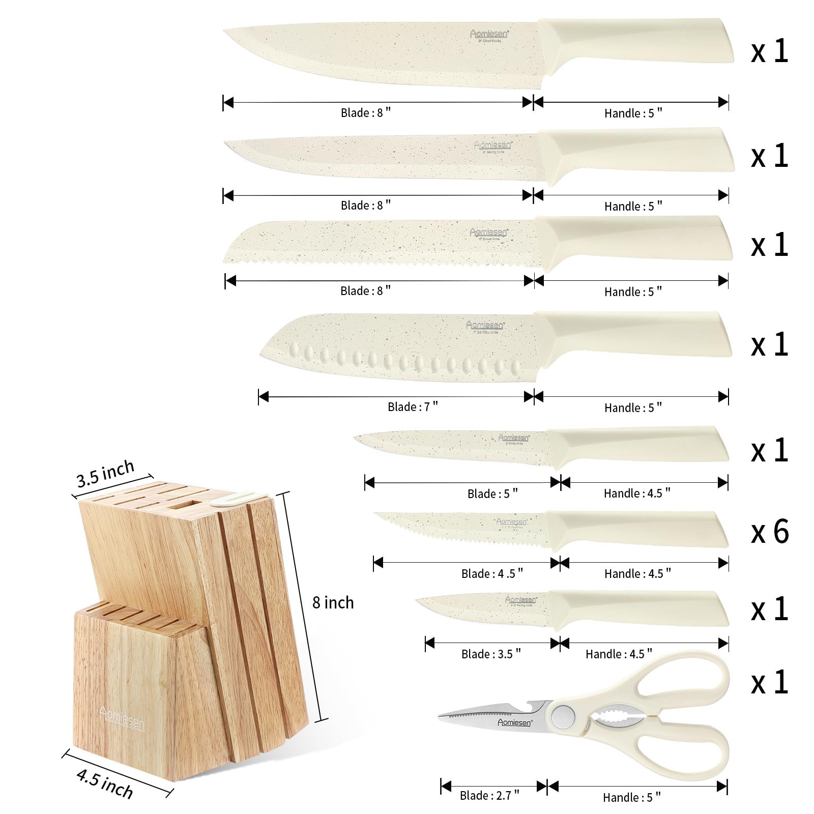 Aomiesen 8 inch bread knife for smooth bread slicing without tearing