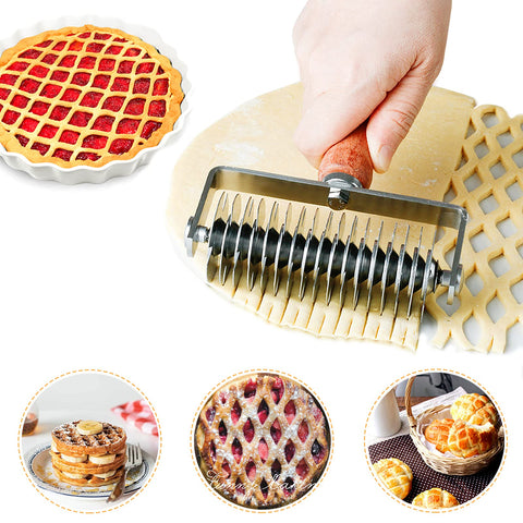 Aonagi lattice roller cutter wheel creates precise lattice patterns for pies