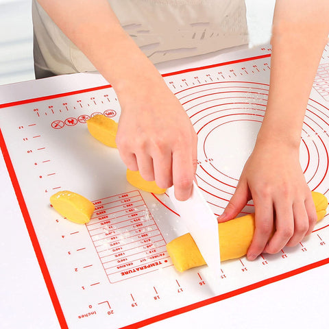 AooBaBa silicone pastry mat provides a safe, non-stick rolling surface