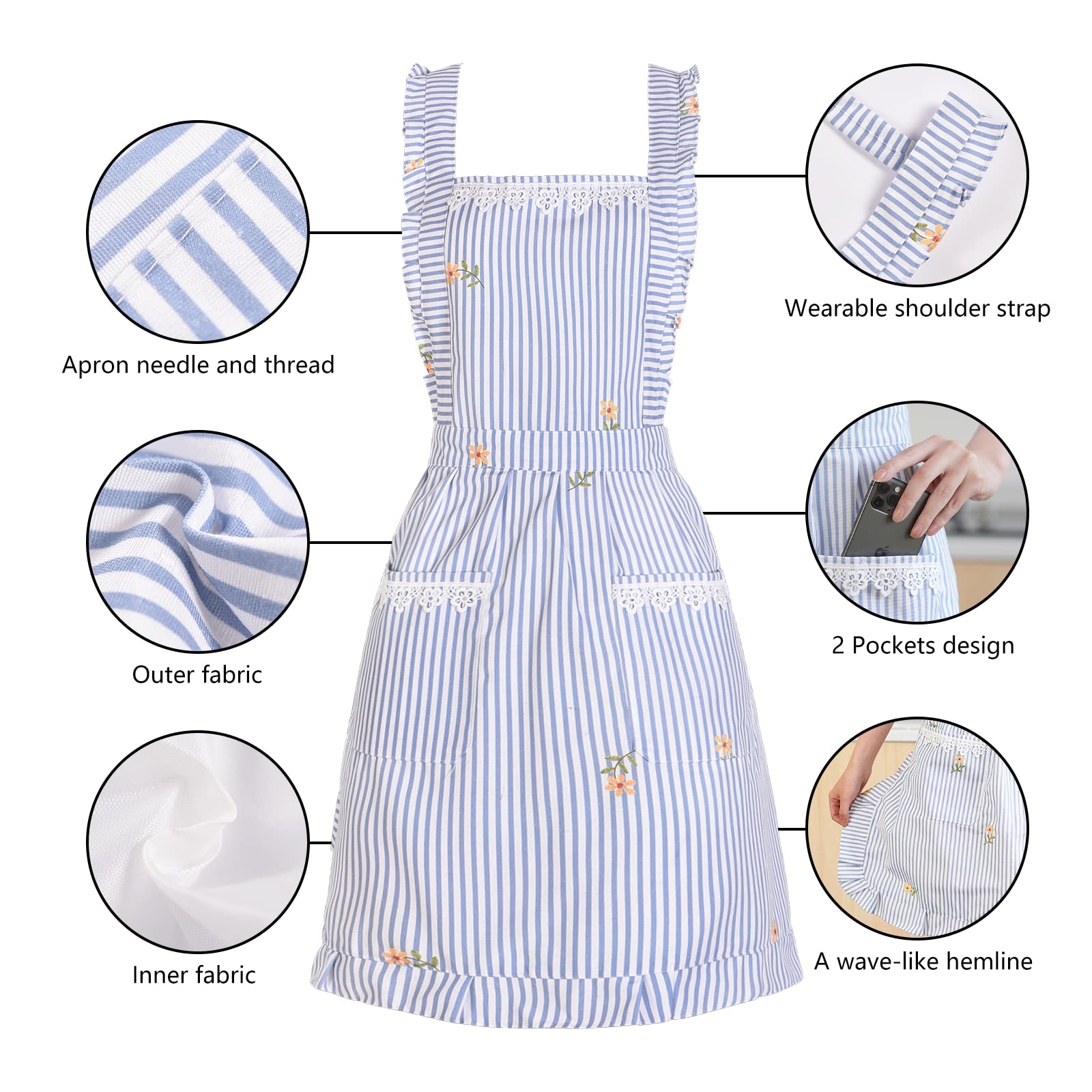 Aoomzoon durable poly-cotton construction for everyday kitchen use.