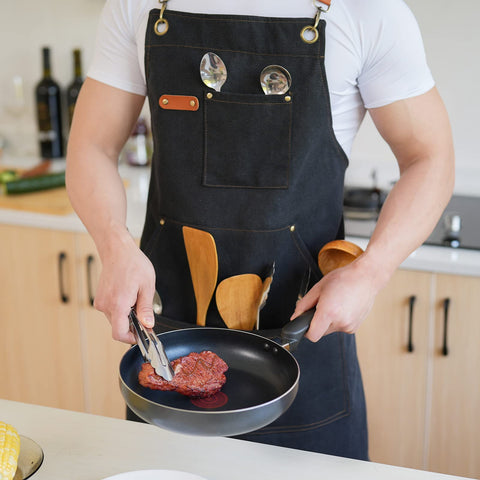 Aoomzoon apron corner rivets reinforce durability in busy work environments