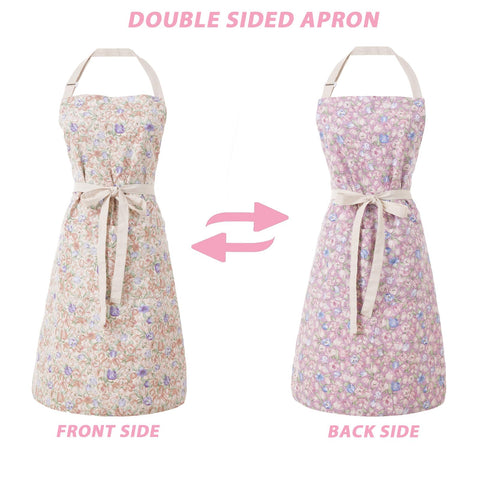 Aoomzoon brown pink flowers pattern adds feminine flair to cooking.