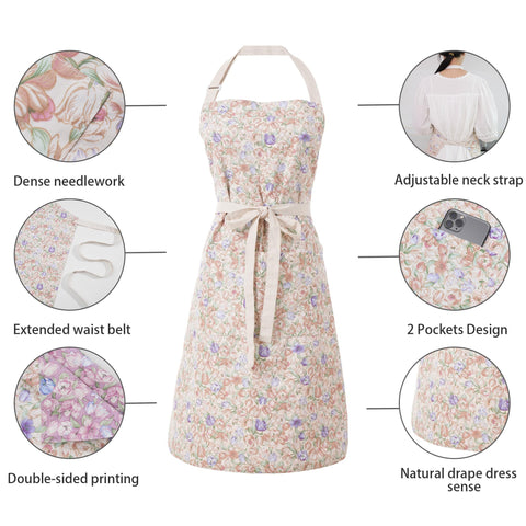 Aoomzoon cotton-linen fabric apron delivering soft, breathable comfort.