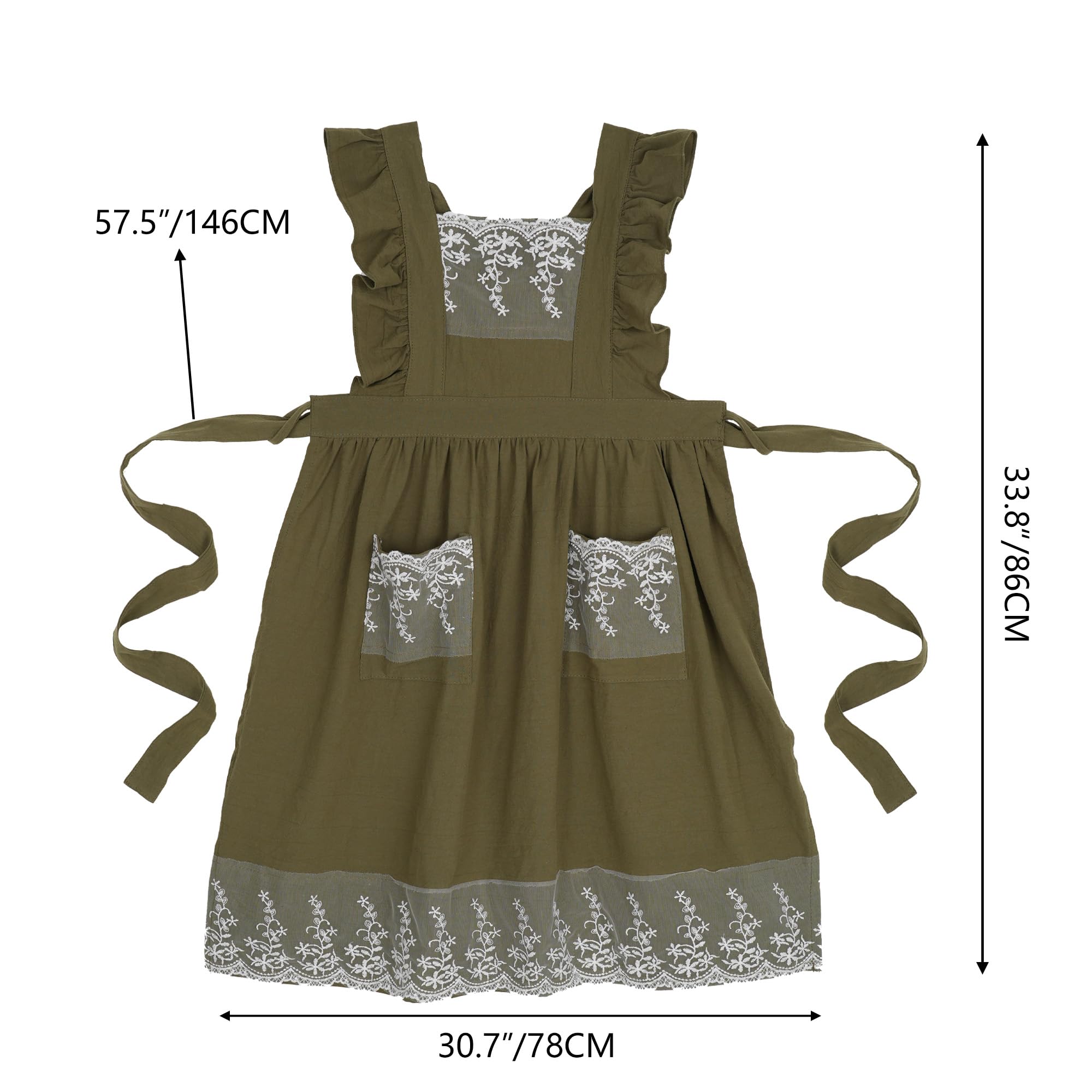 Aoomzoon gardening cleanup apron, easy to wear while tending plants.