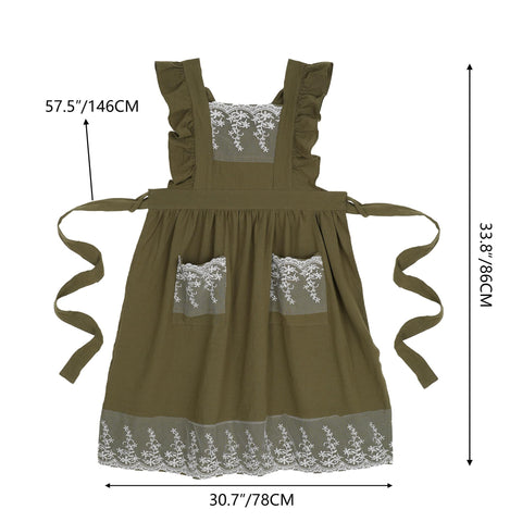 Aoomzoon gardening cleanup apron, easy to wear while tending plants.