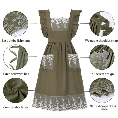 Aoomzoon kitchen cooking apron suitable for baking and serving tasks.