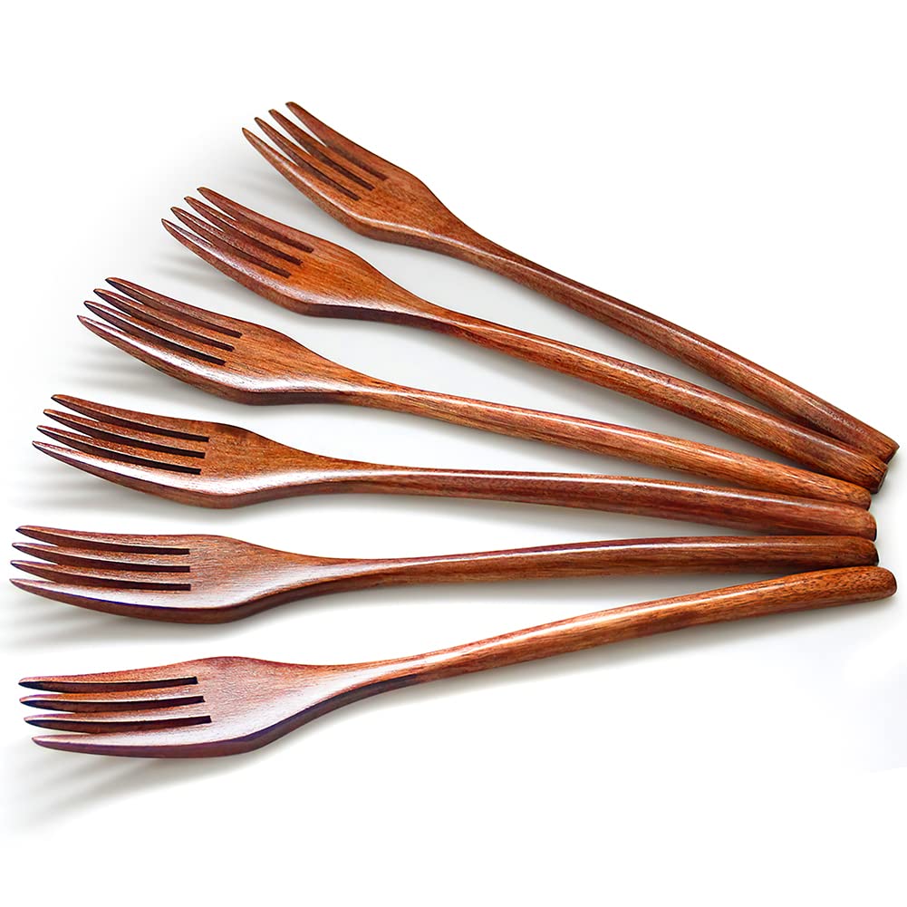 AOOSY wooden salad forks with smooth Nanmu grain for daily meals