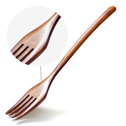 AOOSY dishwasher-safe wooden forks for easy cleanup after meals