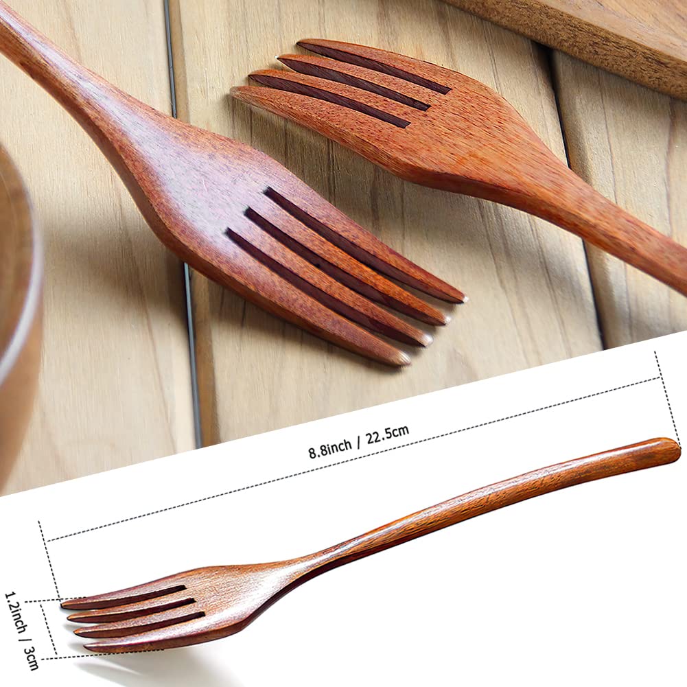 AOOSY Nanmu wood forks handmade finish durable for cooking and serving