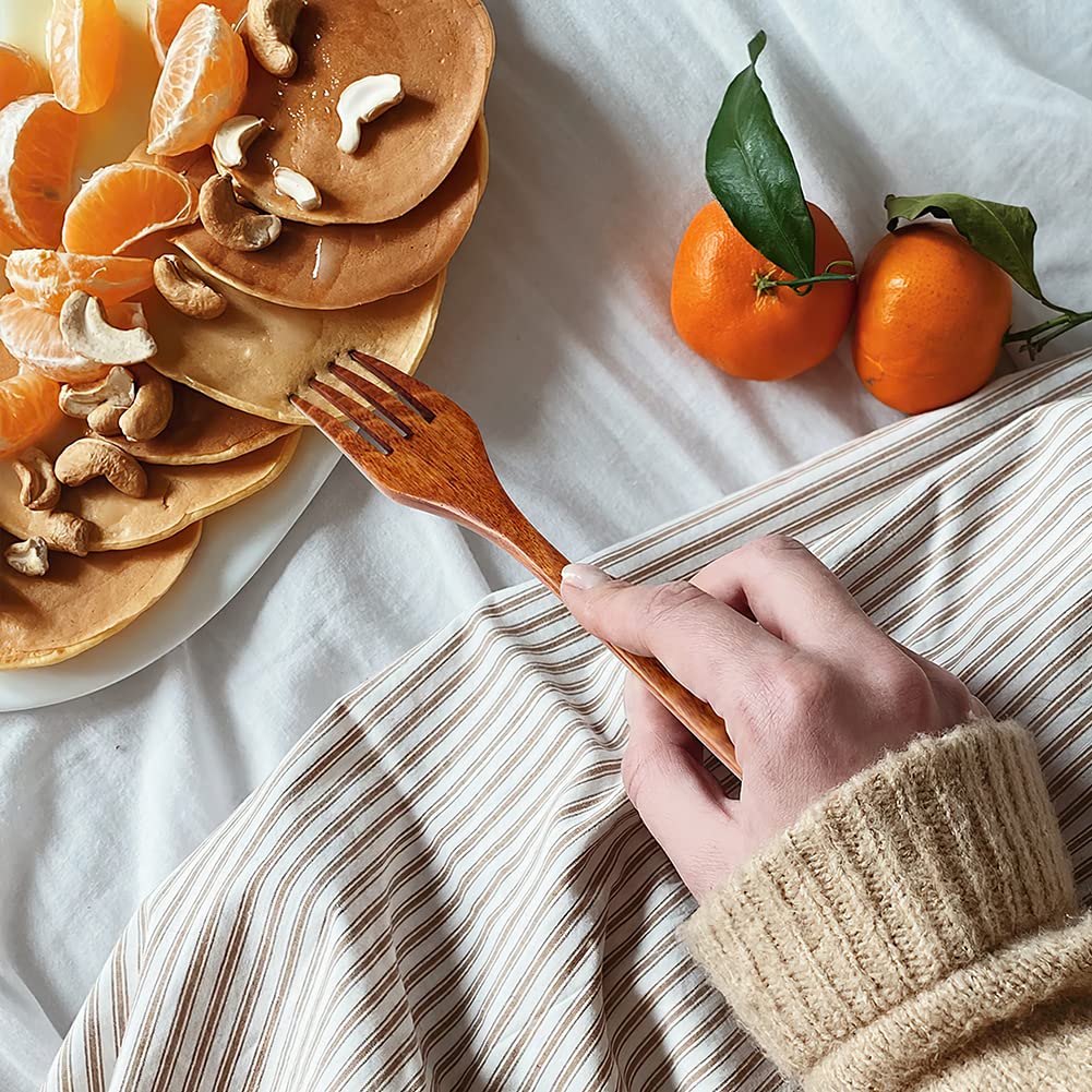 AOOSY natural wood flatware bundle with elegant color