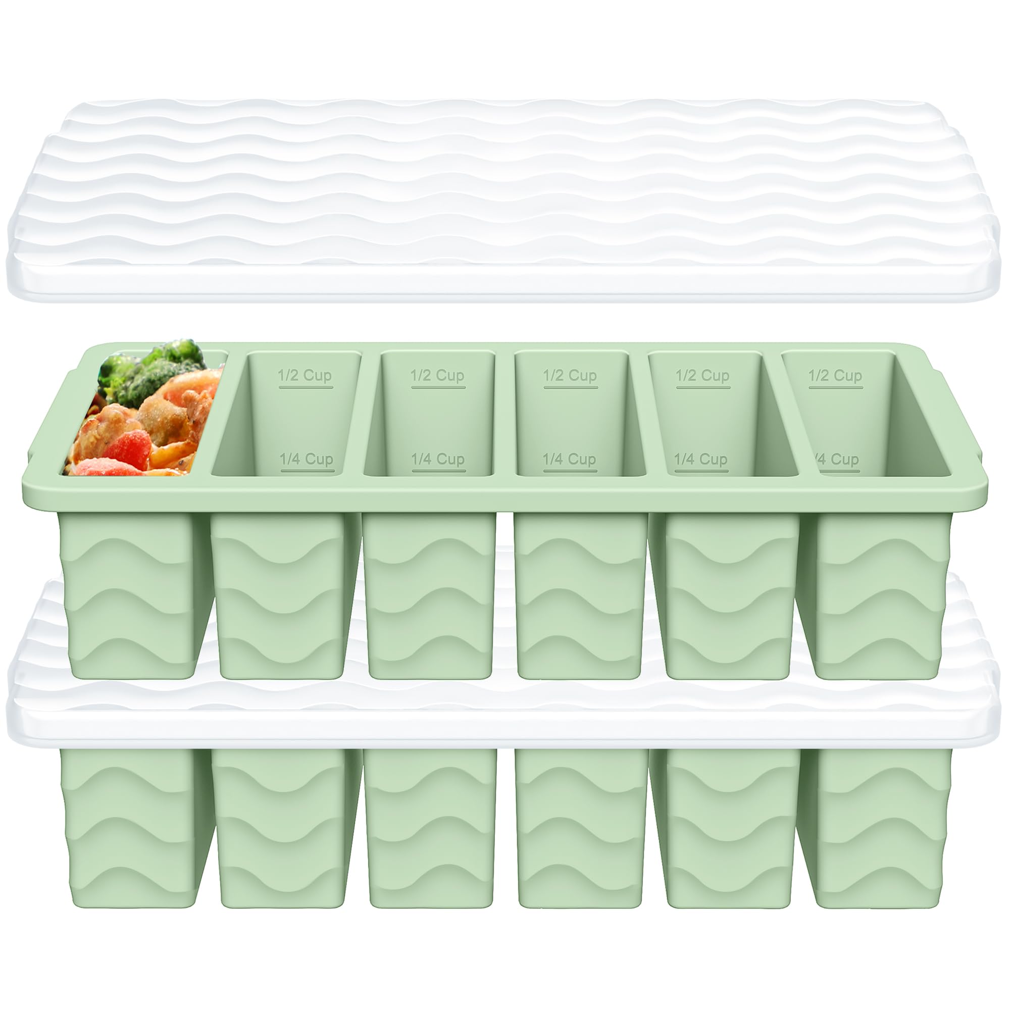 Aopigavi half-cup molds with lid for precise, mess-free portions.