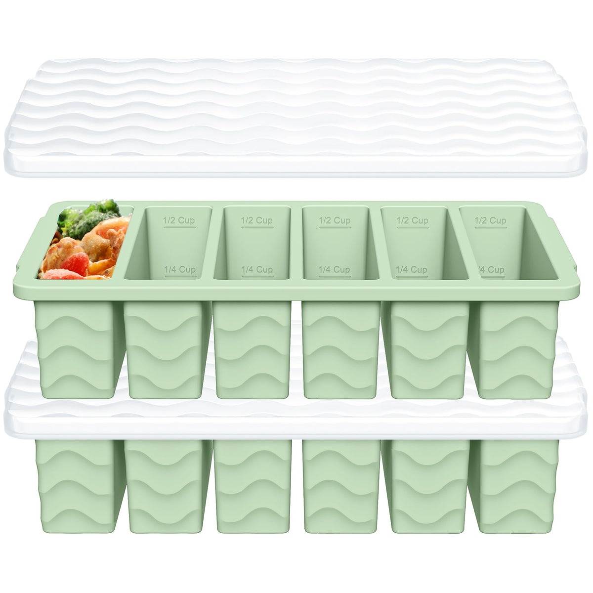 Aopigavi half-cup molds with lid for precise, mess-free portions.
