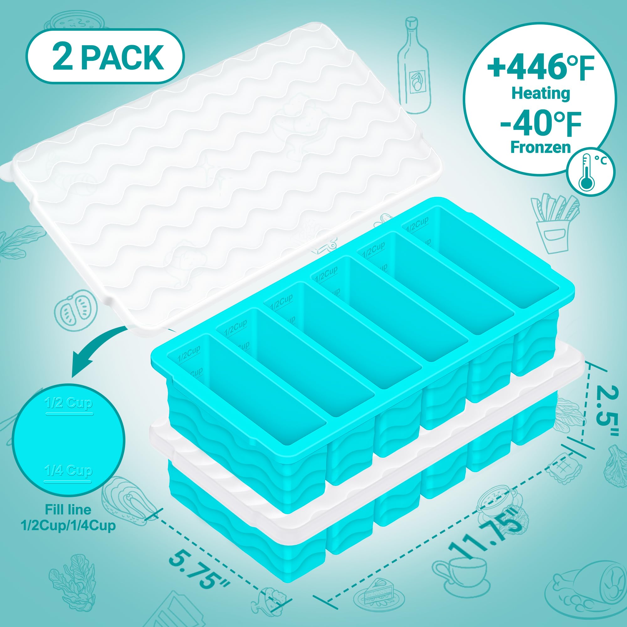 Aopigavi two-tray meal prep set ideal for freezing small portions.