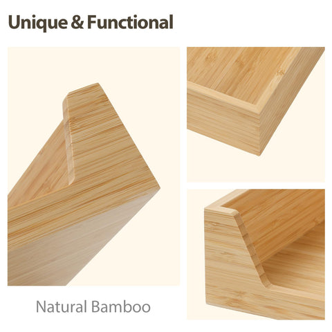 Aoravvik bamboo napkin holder large capacity holds up to 70 packs