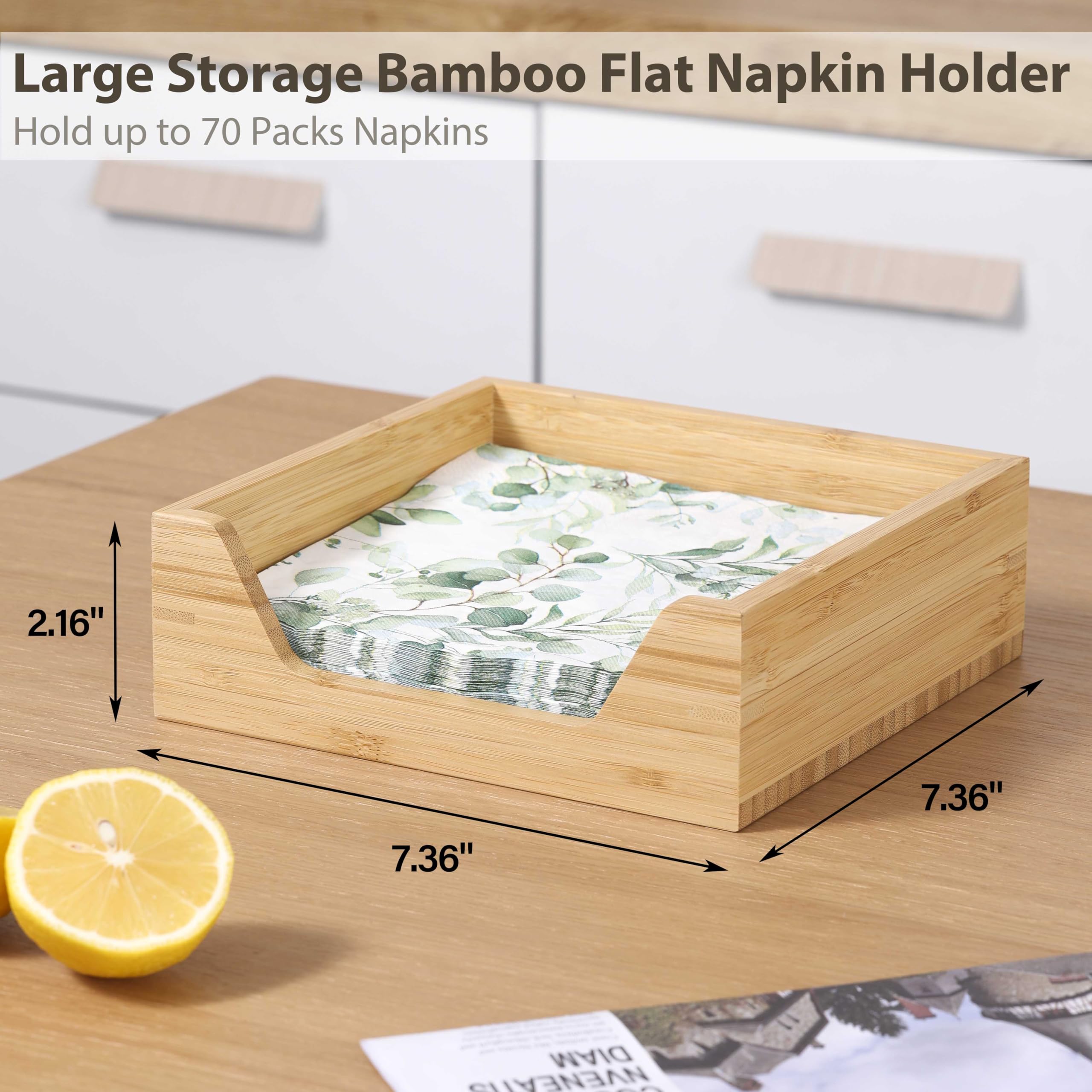 Aoravvik bamboo napkin holder side opening for quick access during meals