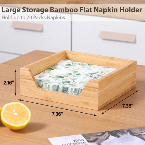 Aoravvik bamboo napkin holder side opening for quick access during meals