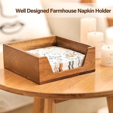 Aoravvik napkin holder on countertop keeps napkins organized and accessible