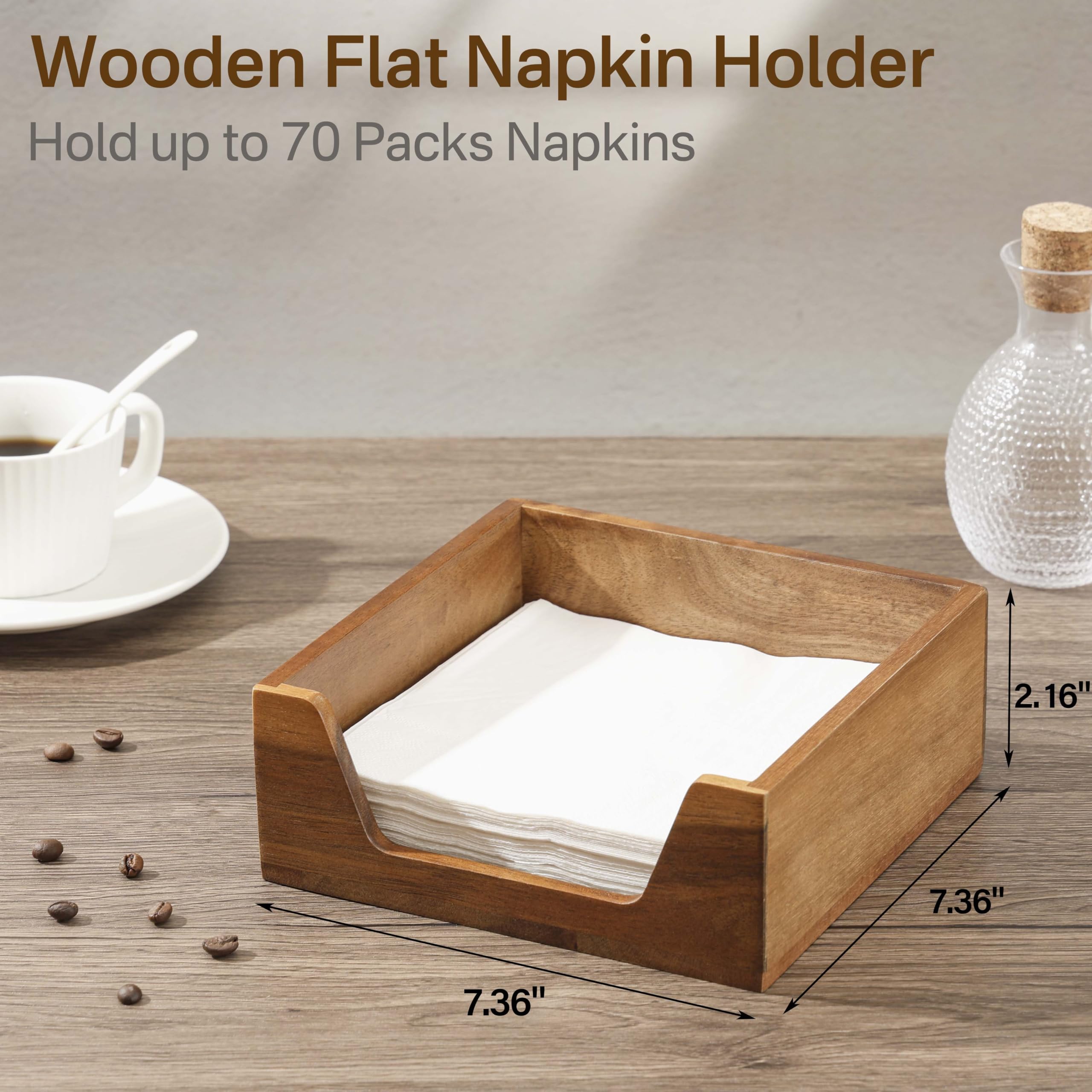 Aoravvik napkin holder with large side opening for easy one-napkin grabs