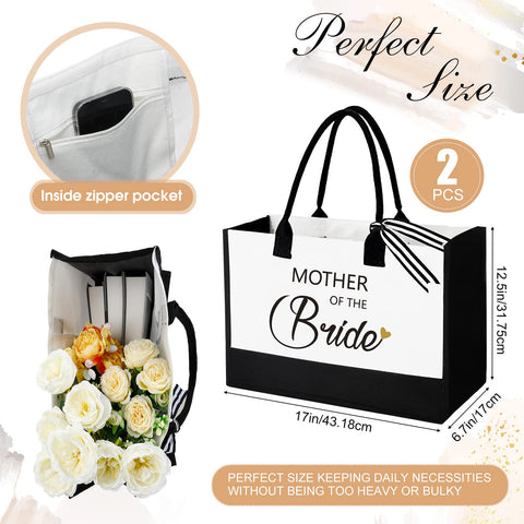 Aoriher mother of groom tote bag, sturdy 12 oz canvas for long-term use.