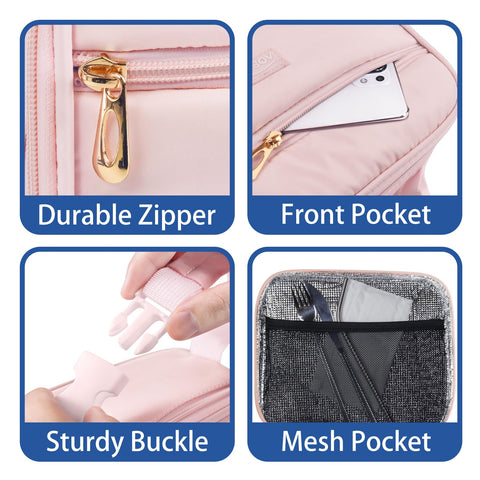 Aosbos bag features durable golden metal zippers and sleek hardware