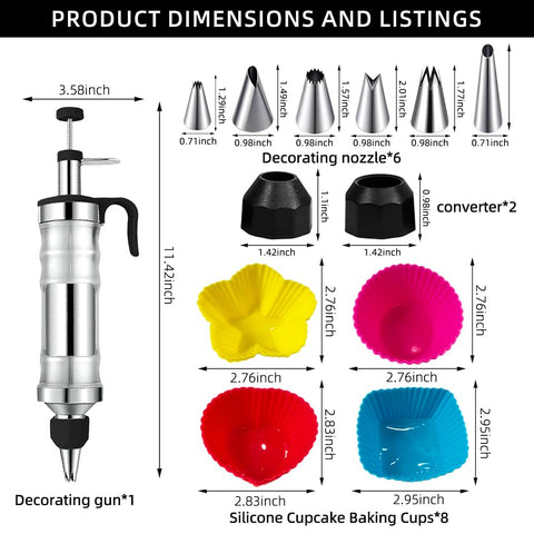 AOSHIDINGSHUO easy-clean decorating kit with cups, tips, and liners.