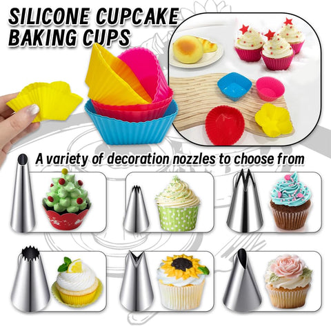 AOSHIDINGSHUO six-pattern piping tips create floral and decorative effects.