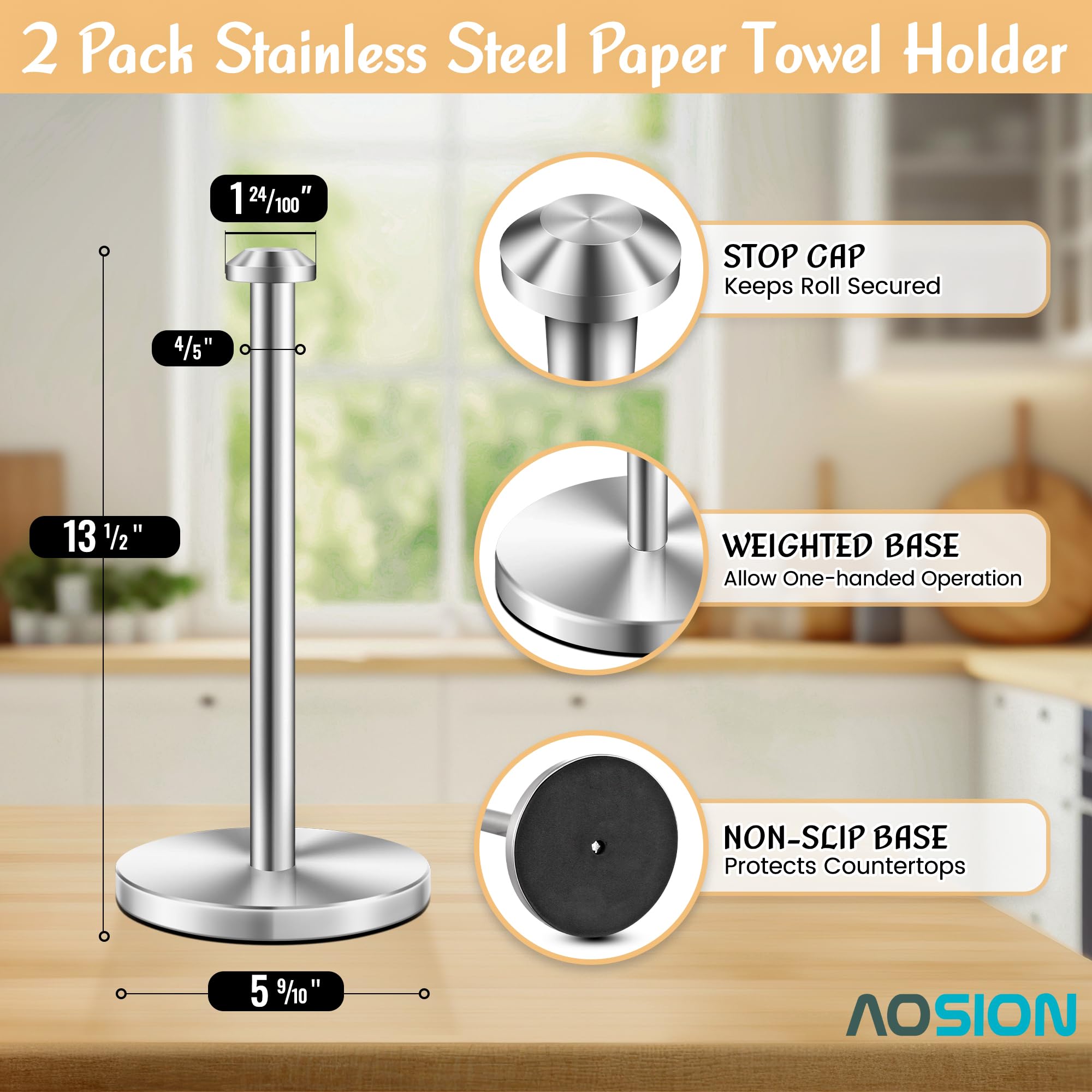 AOSION anti-tip stability base keeps spills away while cooking