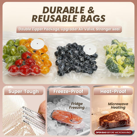 Fresh fruits and leftovers sealed by AOSKI for longer shelf life.