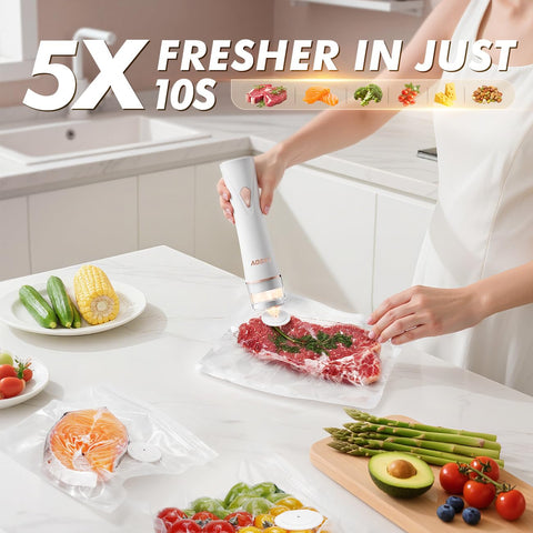 Hands hold the portable AOSKI sealer for quick sealing.