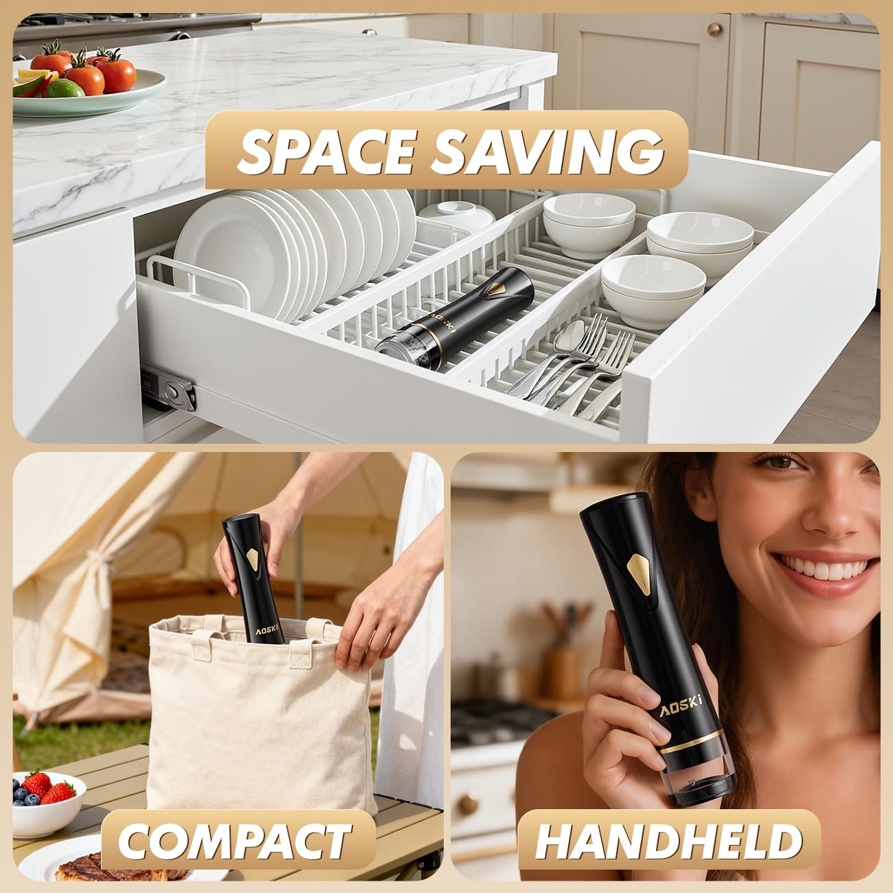 AOSKI includes 10 BPA-free bags for immediate sealing
